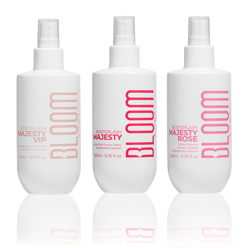 Kit 3 Body Splash Desodorante Colônia 200ml - Majesty, Majesty Rose e Majesty Vip
