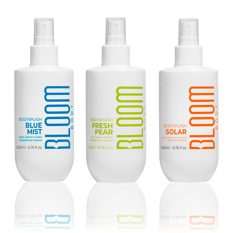 Kit 3 Body Splash Desodorante Colônia 200ml - Solar, Fresh Pear e Blue Mist